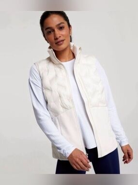 CALIA CREAM BEIGE COLD DASH RUN VEST JACKET SIZE SMALL